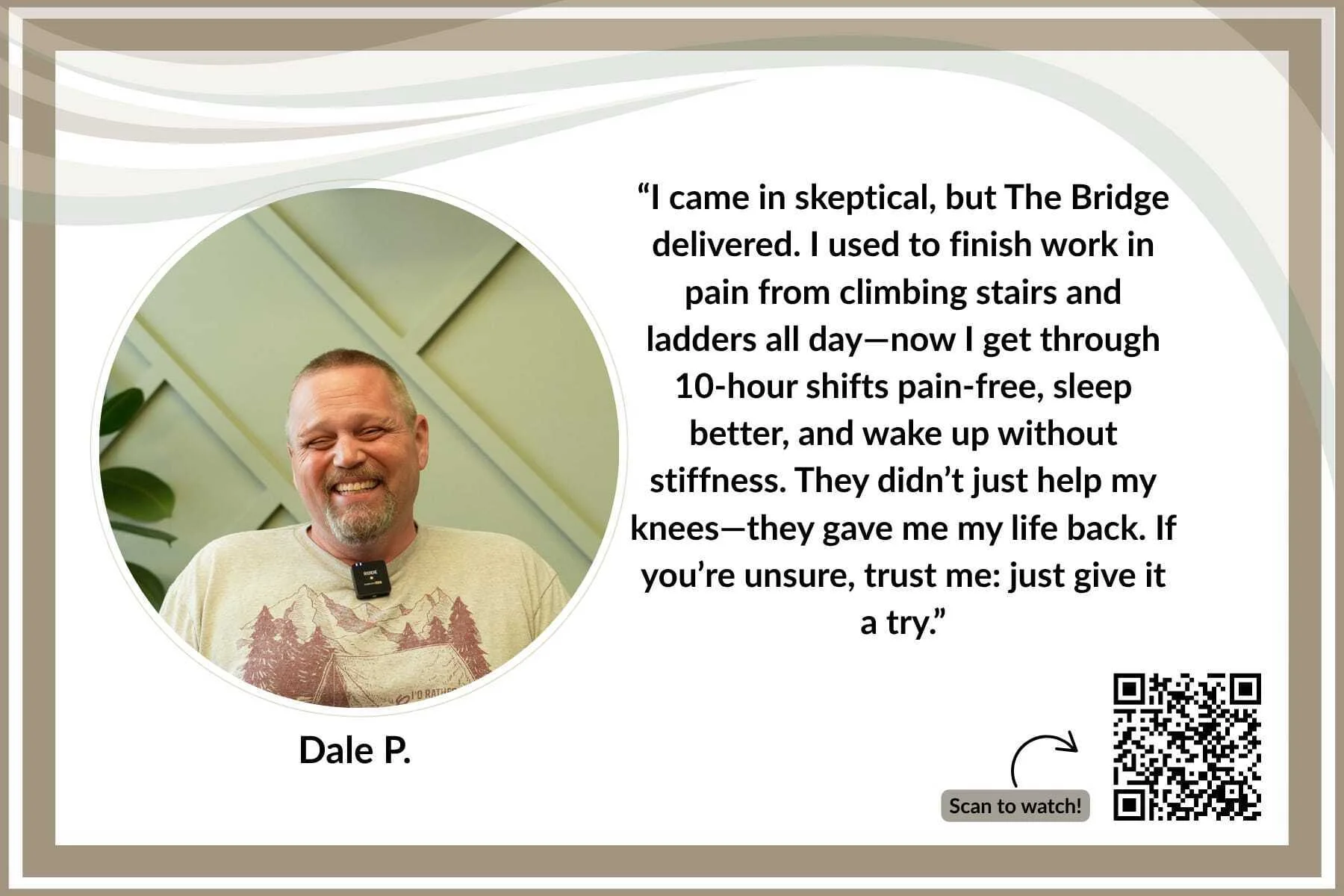 dale p knee restoration testimonial